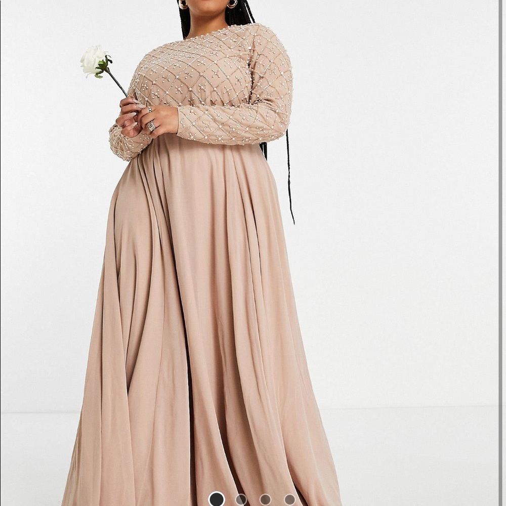 NWT ASOS design curve embellished Pearl maxi dress tulle skirt